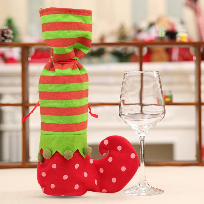 Атмосферу балетные колготки, носки с рождественским рисунком, Прямая Декор для заполнения из х/б декоративное украшение предмет интерьера Крышка для бутылки вина практичная