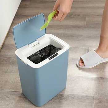 

14L USB Charging Intelligent Induction Trash Can Household Infrared Motion Sensor Automatic Touchless Waste Garbage Bin