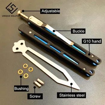 

NEW BRS replicant New Bearing Fluency Training Butterfly Knife Folding Knife Camping EDC Tool 440C Blades G10 + Steel Handle