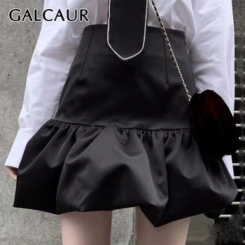 

GALCAUR Mermaid Skirt For Women High Waist Ruched Large Size Casual Bodycon Mini Skirts Female Summer 2020 Clothes Fashion New