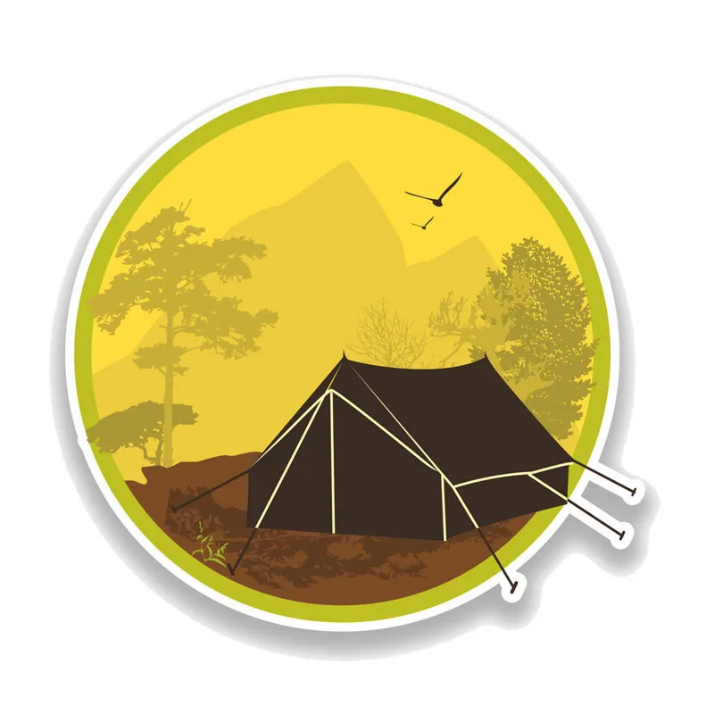

Wilderness Outdoors Camping Decal PVC Automobile Motorcycle Car Sticker Waterproof Accessories for Door RV BMW AUDI,14cm*14cm