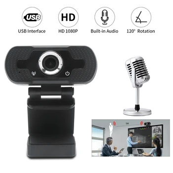 

Webcam Full HD 1080P USB Wed Camera 3D PC Youtube Auto Focus COMS Camera For computer With Noise Reduction Microphones