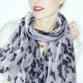 

Fashion Long Printed Butterfly Scarf Lightweight Neck Scarves Shawl Wrap for Women Spring Fall -MX8