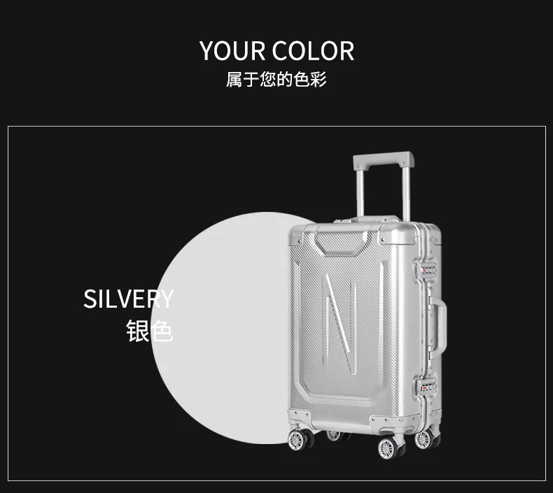 2" дюймовый Алюминиевый Чемодан TAS LOCK spinner бизнес-тележка для багажа Сумка на колесах