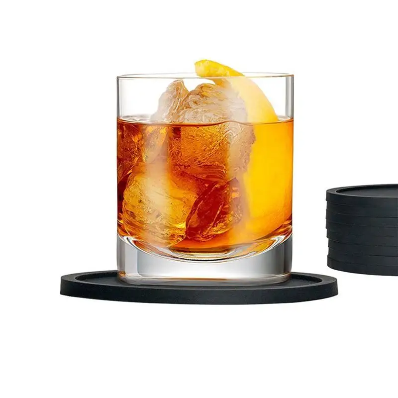 New-Simple Modern 6Pcs Silicone Coaster Thick Cup Mug Glass Bottle Placemats Nonslip Table Mat Dishwasher Safe Pad