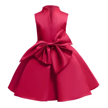 

2019 New Toddler girls dress Big Bow Princess Dress party sleeveless solid kids Dresses for Girls Wedding Birthday Dress vintage
