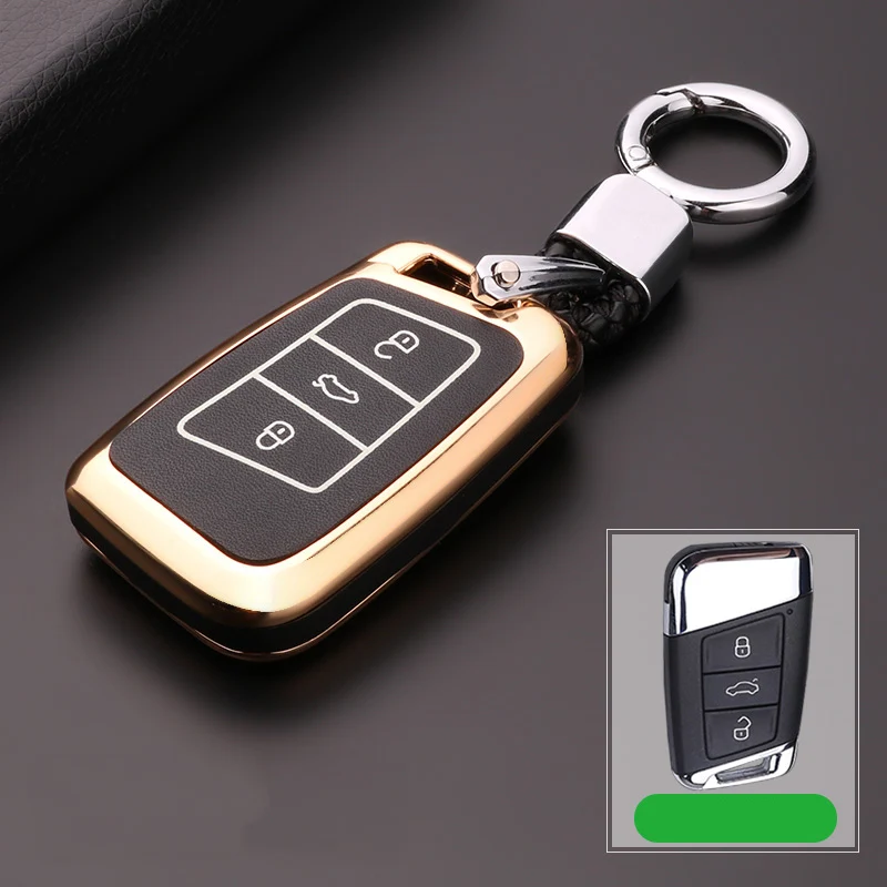 Цинковый сплав светящийся для VW Golf Bora Jetta Passat Skoda octevia Fabia seat Leon Tiguan-L POLO Passat B8 VW Gte автомобильный брелок - Название цвета: C-yellow