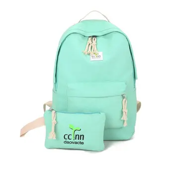 

2PCS/SET Fashionable Design Women Canvas Backpack Casual Teenage Girls Students School Bag Travel Shoulder Bag