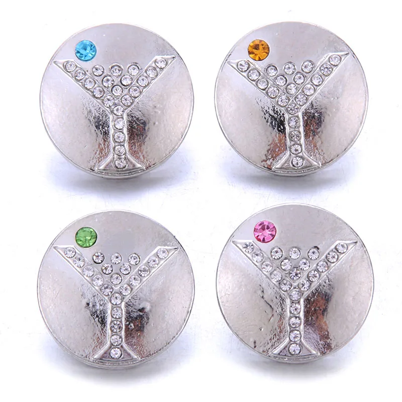 10pcs/lot Wholesale Snap Jewelry 18mm Snap Buttons Mixed Black Rhinestone Metal Flower Snaps Buttons for Snap Bracelet Bangle - Окраска металла: A1804