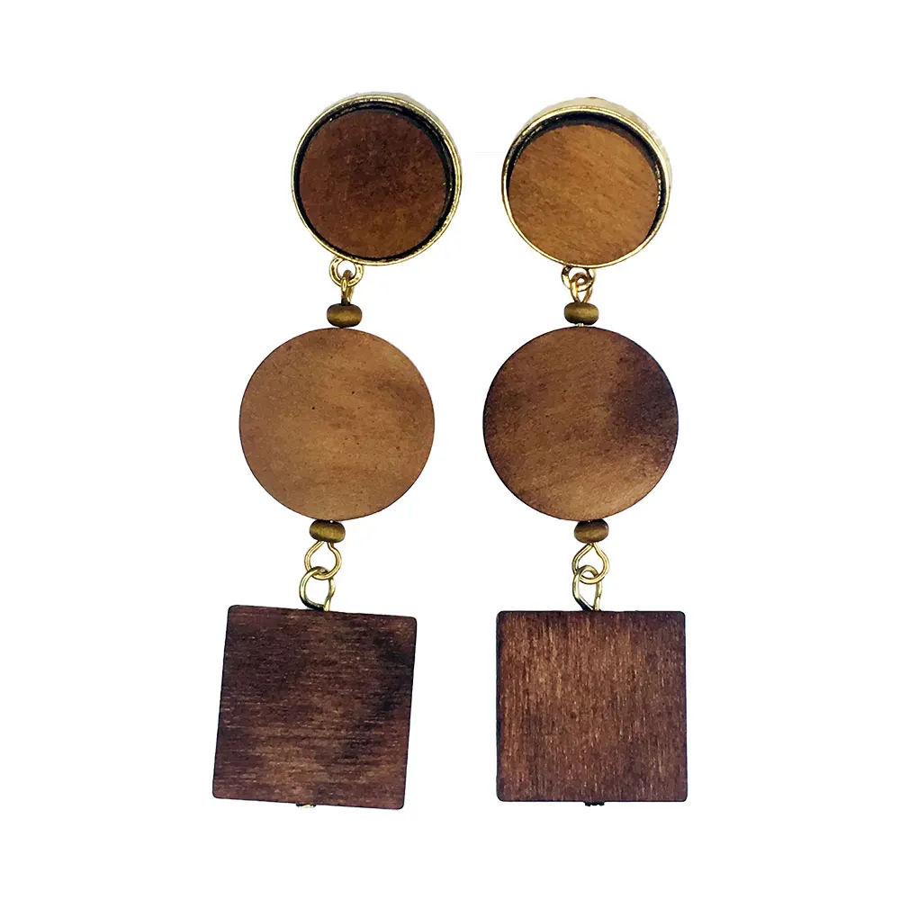 

Bohemian Earrings for Women Retro boho Earrings Aretes de Mujer Stainless Steel Earings Pin Fashion Korean Wood Jewelry 2020