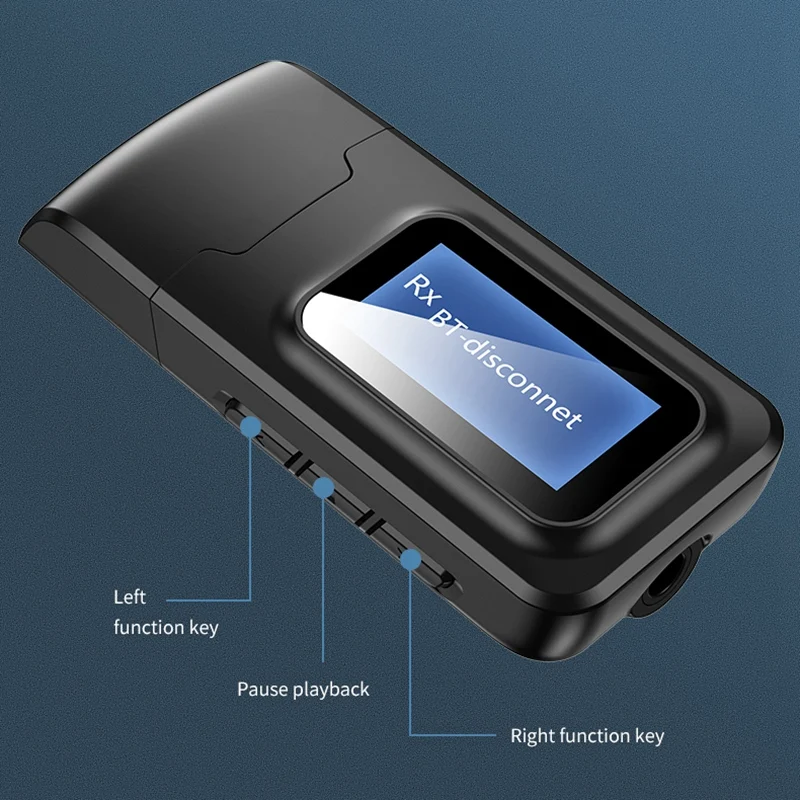 Bluetooth 5 0 o приемник передатчик ЖК дисплей 3 мм AUX разъем стерео USB ключ беспроводной