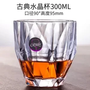 Хрустальное стекло для виски, Хрустальное стекло для вина, пивное белое вино, спиртовое стекло, чашка для домашнего использования, европейский стиль, стекло для виски - Цвет: 300ML 2 pieces