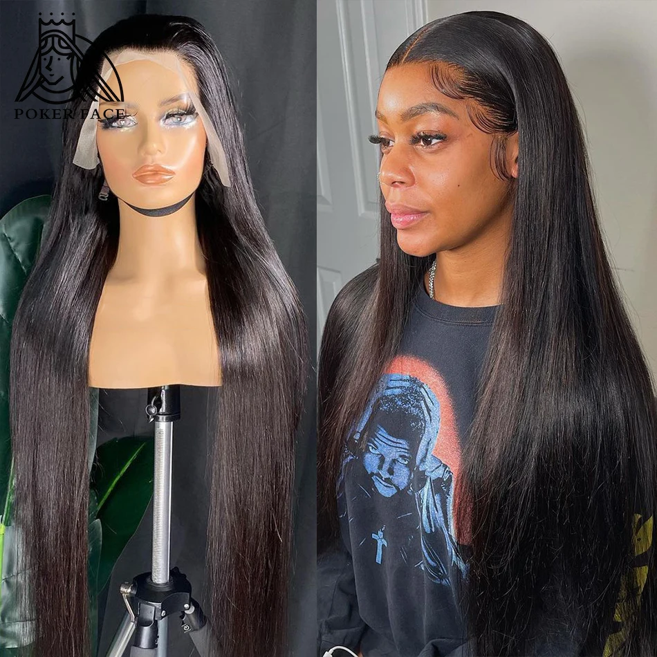 Bone Straight 250 Density 360 Lace Frontal Wigs Brazilian 30 Inch Lace Front Human Hair Wigs Pre-plucked Hairline With Baby Hair