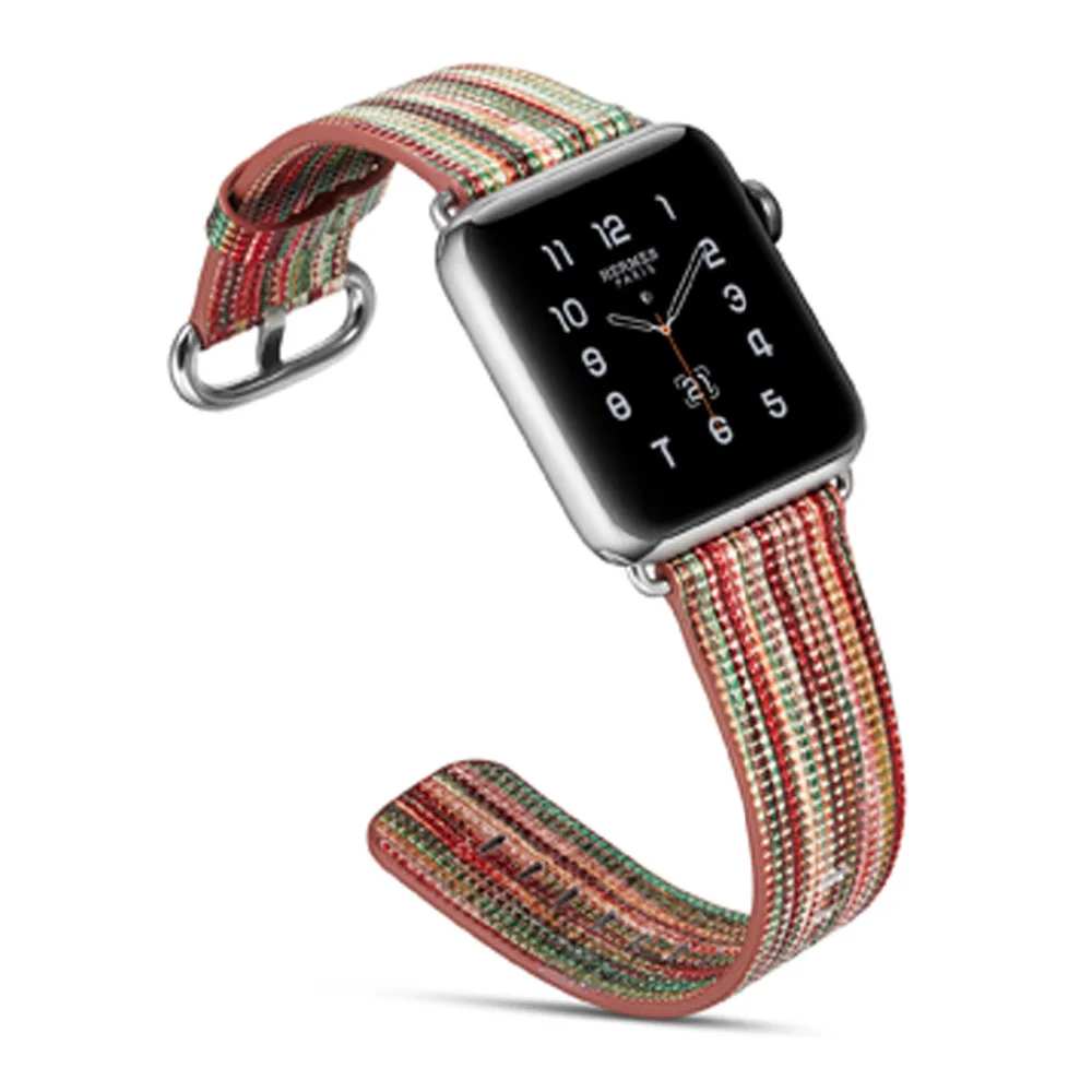 Кожаный ремешок для наручных часов Apple Watch 4 ремешок 42 мм/44 мм Принт с цветком correa наручных часов iwatch серии 4/3/2/1 40 мм/38 мм браслет на запястье ремень