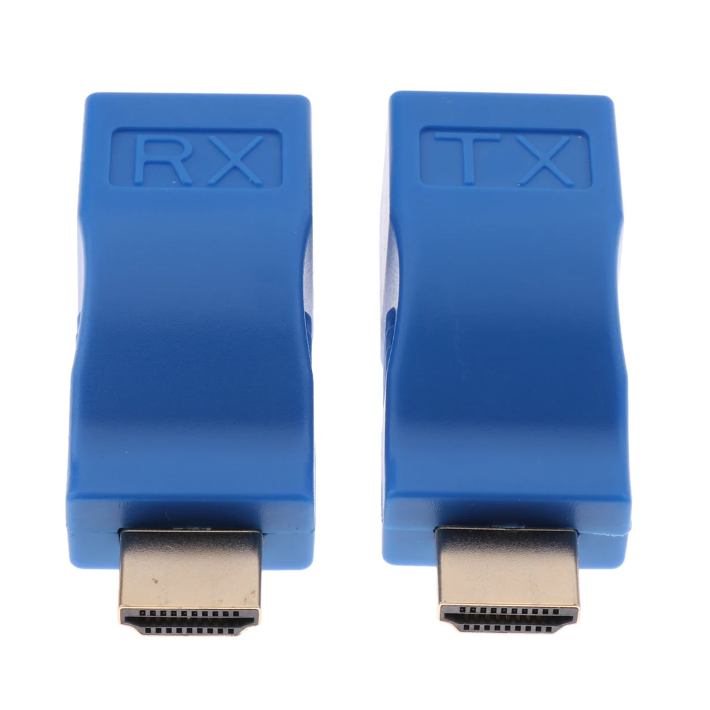 Синий HDMI 30 м удлинитель к RJ45 Cat5 сетевой LAN Ethernet адаптер