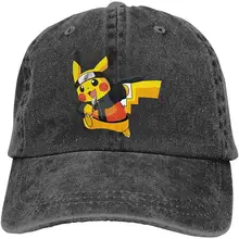 Счастливый Пикачу Унисекс Ковбой бейсболки Дальнобойщик шляпы темно-синий