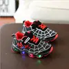 New Spiderman Children Luminous Shoes For Boys Gilrs LED Lighted Soft Spring Autumn Baby Kids Sneakers Infant Tennis Breathable ► Photo 2/6