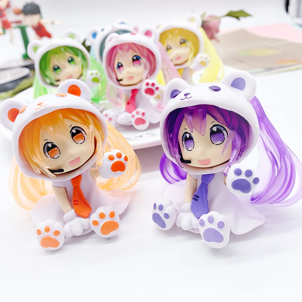 

Volcaloid Hatsune Miku Figure Toy Sakura Snow Miku Cosplay in Bear Suit Mini Model Dolls Model Toy Doll Gift