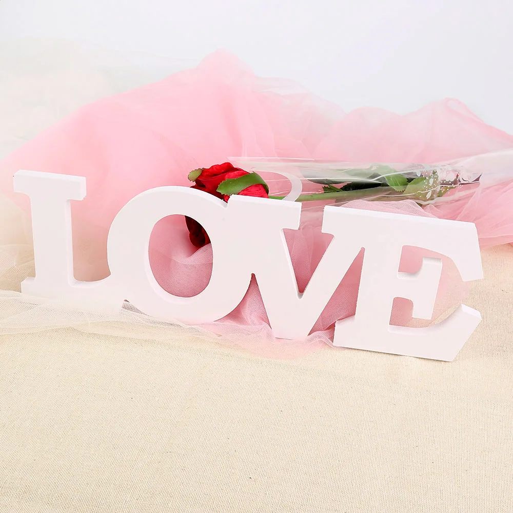 Свадебные вечерние украшение из букв LOVE L O V E Sign белый деревянный узор