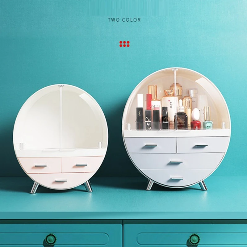

Makeup Case Rack Cosmetics Storage Box Organizer Cosmetic Drawer Bedroom Living Room Bead Tools Waterproof Case Desktop Casket