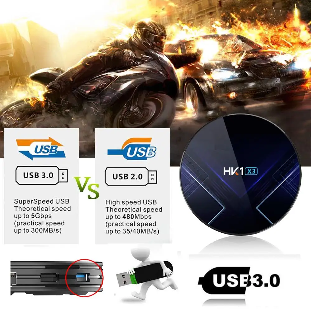 ТВ Приставка Smart TV HK1 X3 Android 9 0 Amlogic S905X3 4 Гб ОЗУ 128 ГБ 2 4G/5G Wi Fi BT4.0 1000 м LAN USB 3 8K