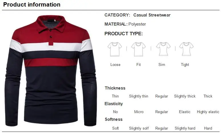 Men's Long-sleeved Shirt Autumn and Winter New Fashion Three-color Stitching Men's Casual Long-sleeved POLO Shirt