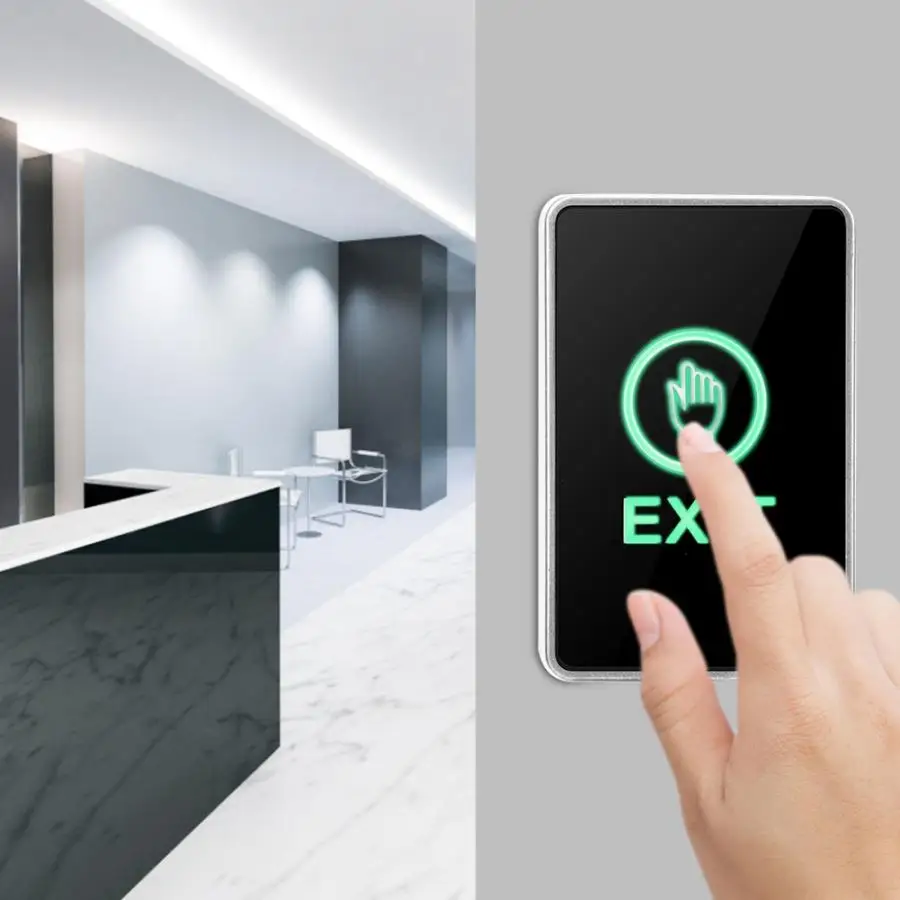 Кнопка для выхода двери выключатель из нержавеющей стали с подсветкой сенсорная