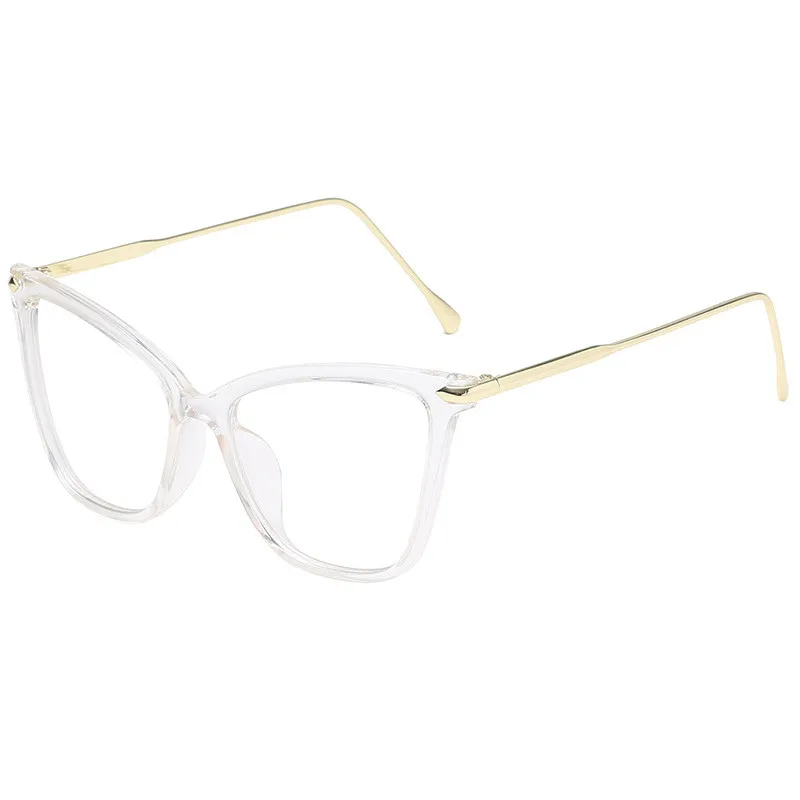 Сексуальные очки кошачий глаз оправа женские большие очки прозрачные оптические дизайнерские очки металлическая ножка очки