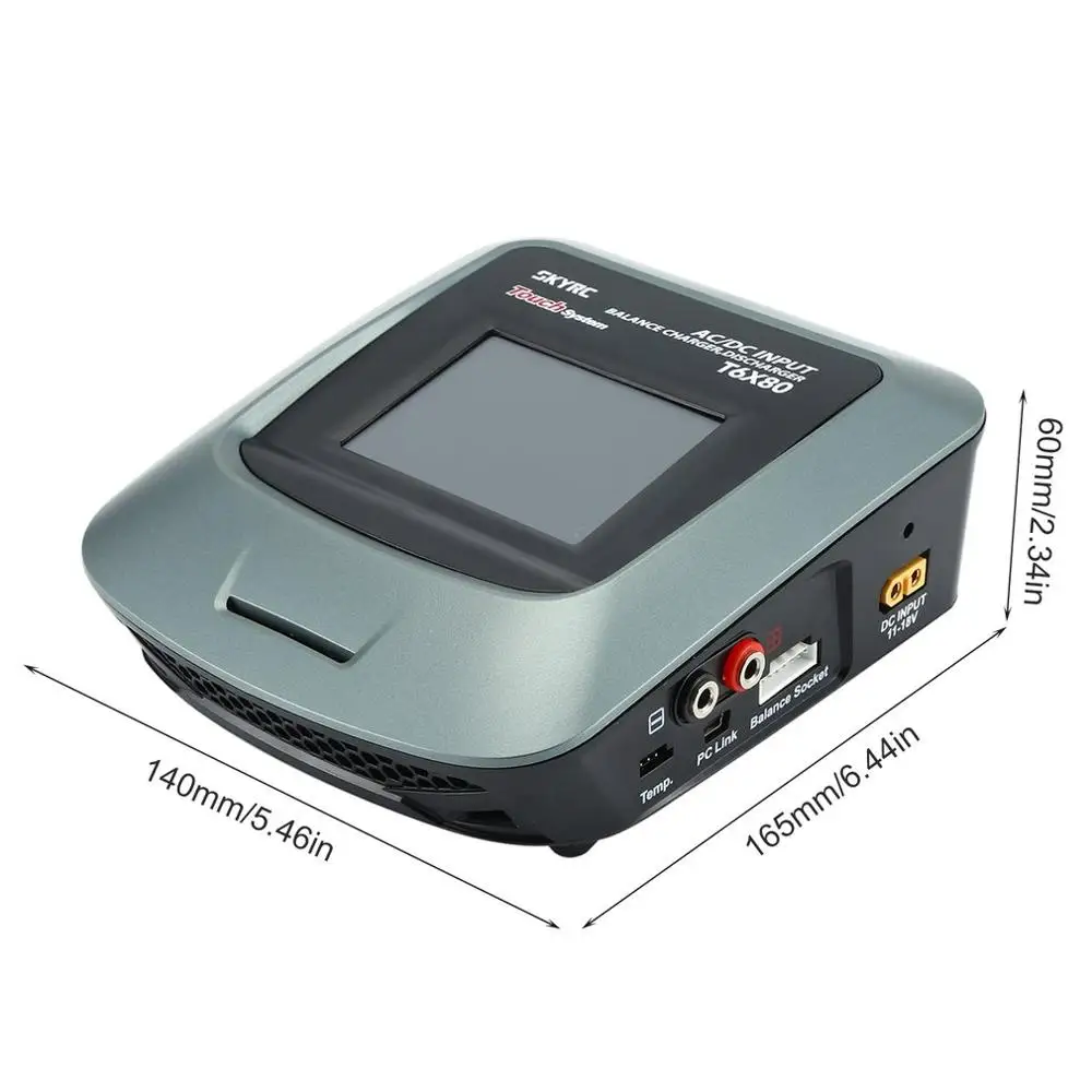 SKYRC T6X80 80 Вт 8A AC/DC lcd сенсорный экран профессиональный аккумулятор баланс зарядное устройство Dis зарядное устройство для LiPo/LiFe/Lilon батарея