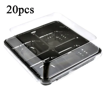 

20pcs Four Grid Clear Plastic Cake Boxes And Packaging Box Cake Box Egg Yolk Crisp Disposable Take Out Dessert Box Party Favors
