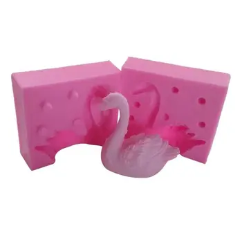 

Silicone Mold 3D Swan Shape Epoxy Mould DIY Chocolate Fondant Cake Making