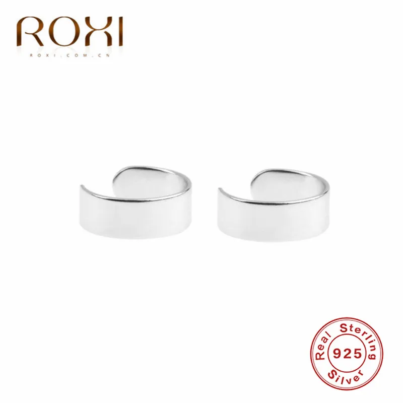 ROXI простые серьги из стерлингового серебра 925 пробы для женщин, круглые клипсы на сережках, золотые серебряные цвета, маленькие серьги-манжета без пирсинга, ювелирные изделия