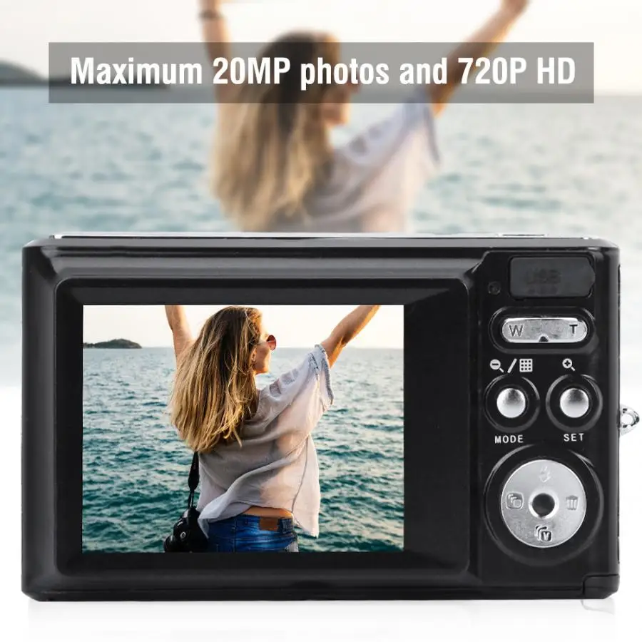 Цифровая камера с экраном 2 4 дюйма мини HD цифровая 8X оптический зум 720P видео 20 мп