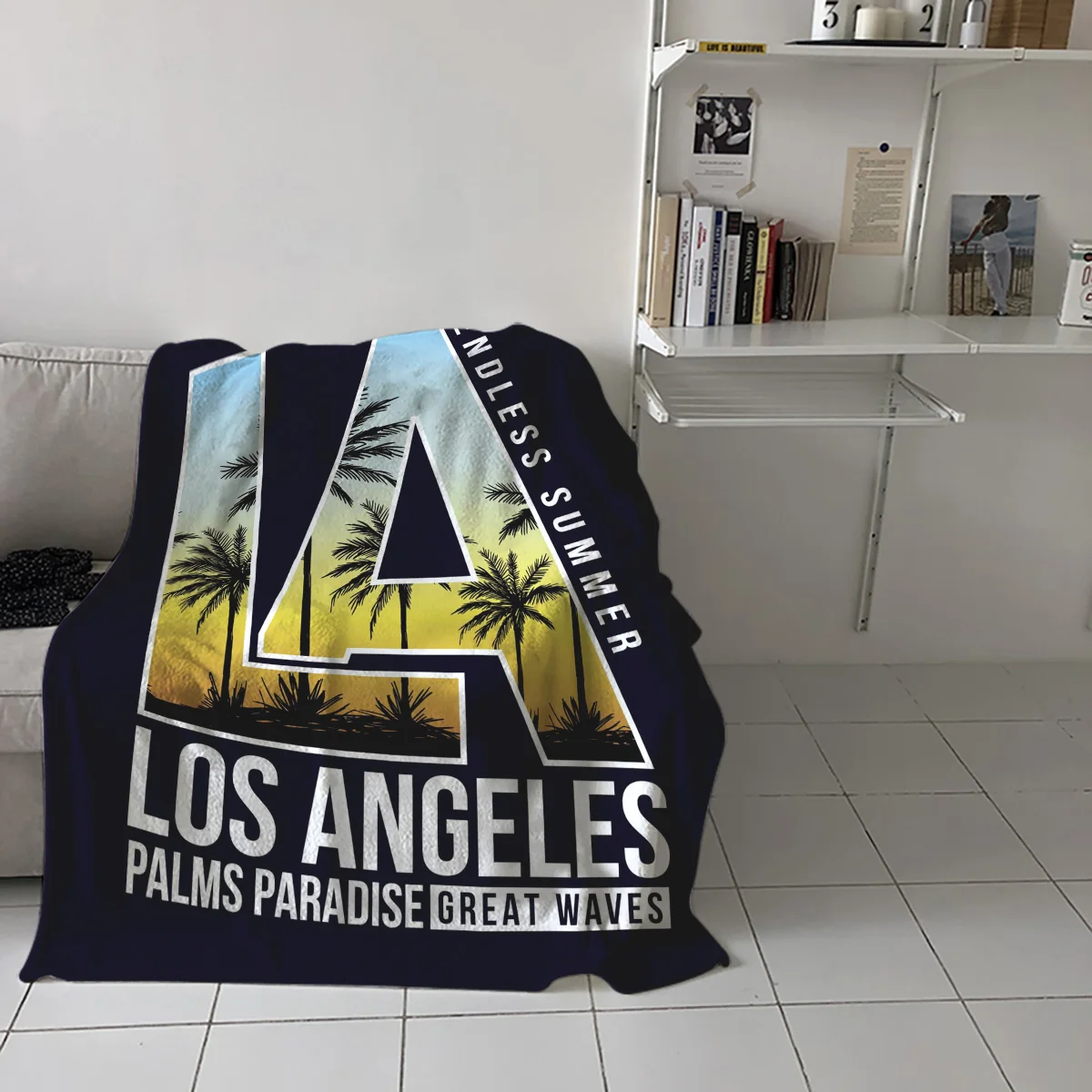 Home Soft Blankets Los Angeles Vintage Beach Adult Children Bedroom Bed