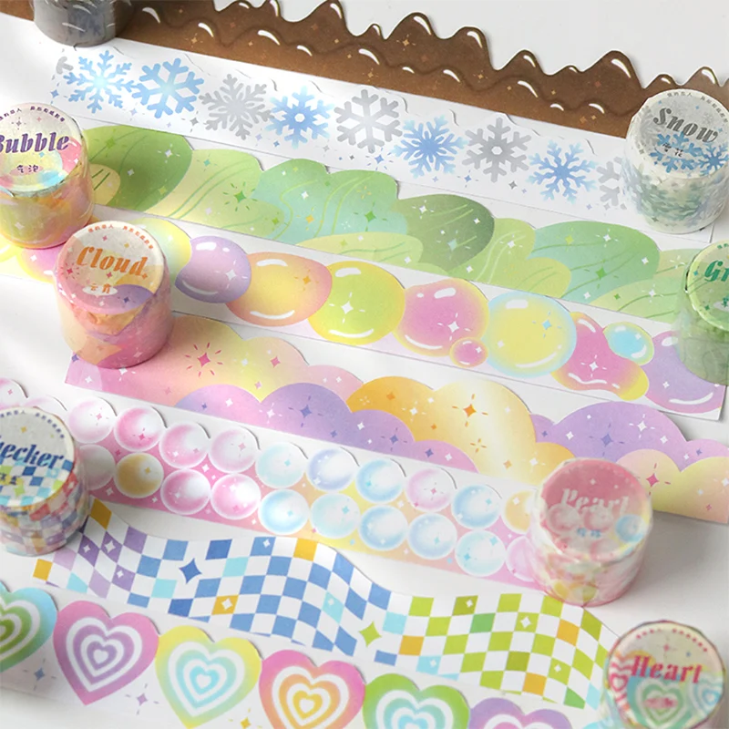 

Kawaii Cream Bubble Heart Washi Tape For Girls Scrapbooking DIY Decor Journal Korean Tape Planner Masking Tape Diary Stationery