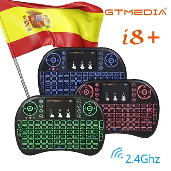 

GTmedia i8 Keyboard Backlit Spanish Version Air Mouse 2.4GHz Wireless Keyboard Touchpad Handheld for Android TV BOX X96 GTC G1