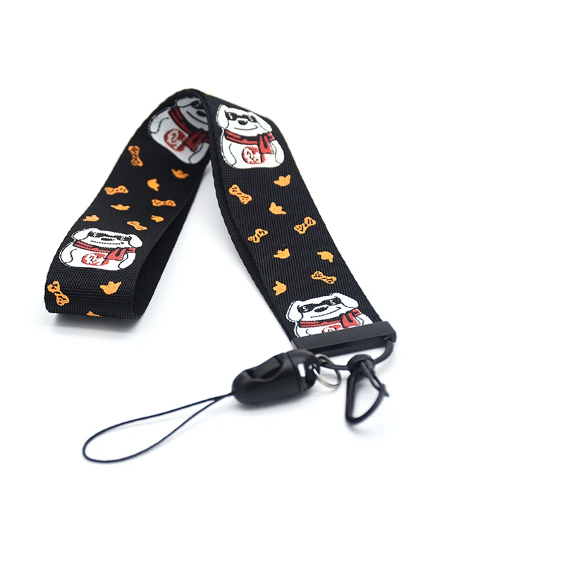 Милые собаки черный телефон ремешки стиль шейный ремень для ключевой ремень USB держатель Бейджа DIY висячая веревка индивидуальные ремешки D135