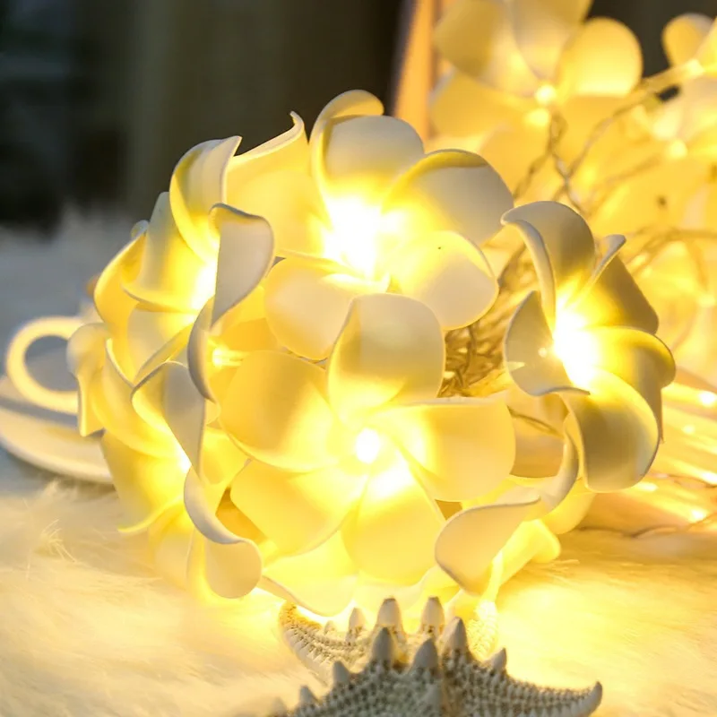 Светодиодный Сказочный гирлянда рождественские гирлянды Frangipani Цветочная лампа