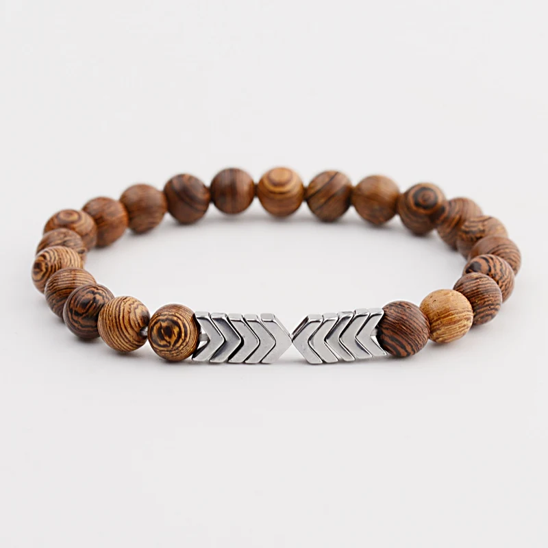 

OIQUEI Women Men 5Colors Hematite Sacred Arrow Diffuser Bracelet Fashion Wooden Beads Yoga Bracelet Bijoux Bransoletki Damskie