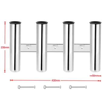 

4 Rack Rod Holder Heavy Duty Side Mount Boat Fishing Rods Keeper Bracket Steel Practical Spring Fishing Portable Holder