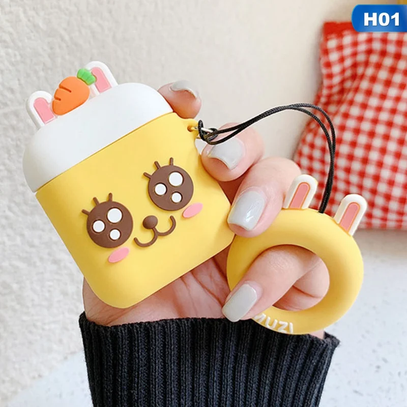 Мягкий силиконовый чехол с милыми животными, наушники для Airpods, Bluetooth, беспроводные наушники, защитный чехол