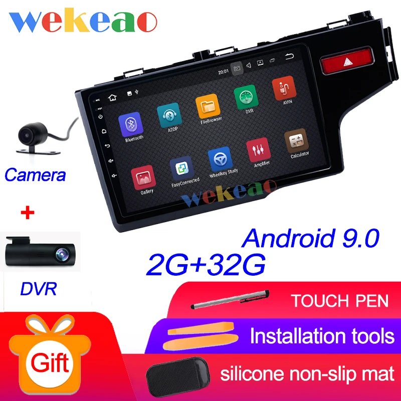 Android Car Radio Wekeao сенсорный экран " Android 9,0 Автомагнитола для Honda Fit Jazz Android авто gps навигация - Цвет: Android Car Radio