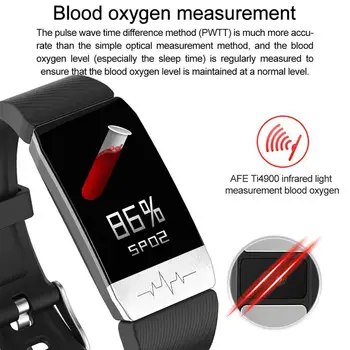 

for T1 Smart Watch Band With Temperature Measure ECG Heart Monitor Forecast Blood Rate Remind Pressure Weather Drinking M3V6