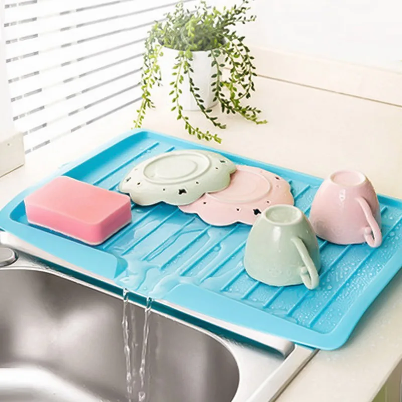 

Plastic Dish Drainer Tray Large Sink Drying Rack Storage Rack Organizer Kitchen Ware Cutlery Drip Plate Sink Kitchen Worktop