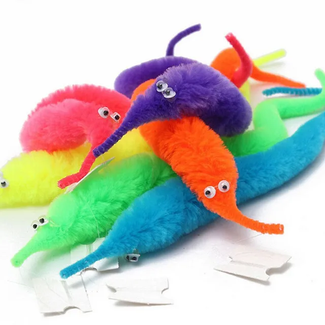 5/10/20pcs Twisty Worm Magic Toys Party Favors Fuzzy Worm On A String Christmas Halloween Wizard New Strange Trick Toys For Kids 3