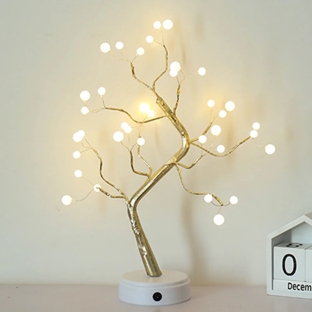 DIY Bonsai Style Led Light Night Light USB Charging Firework Home Decoration Brightness Holiday 36leds 108leds Party Tree Shape