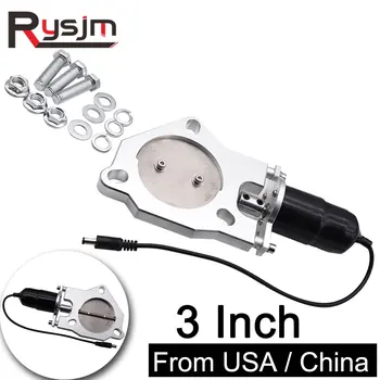 

3 Inch 3" 75mm Racing Electric Exhaust Down Pipe E-CUT Cutout Valve Motor Remote Control Kit Stainless Steel Headers from USA