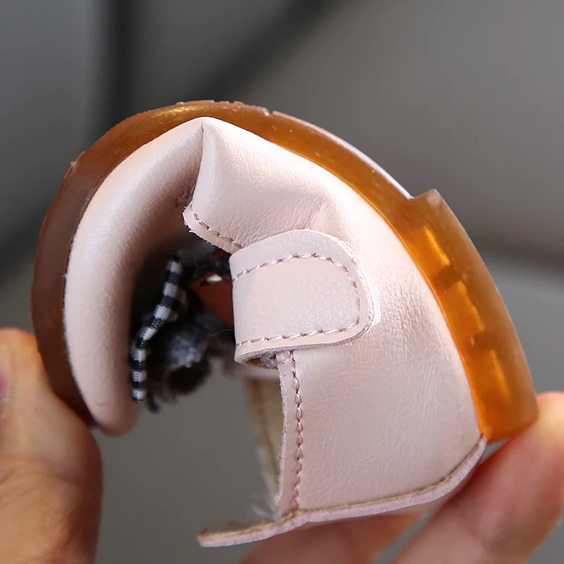 2020 New Spring Autumn Baby Toddler Shoes Leather Carton Bear First Walkers Infant Girls Soft Bottom Princess Shoes 0-1-2 Years