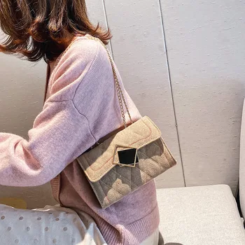 

Ins Vintage Chains PU Matte Leather Shoulder Flap Bags Ladies Diamond Lattice Cover Crossbody Handbag Female Travel Shopping Bag