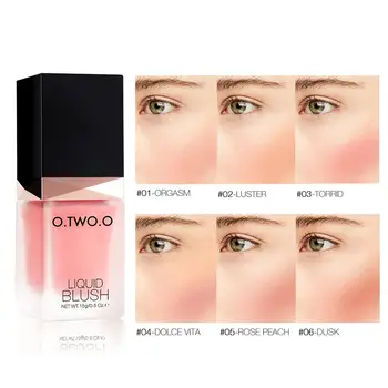 

O.TWO.O 6 Color Face Blusher Glitter Liquid Blusher Silky Lasting Natural Cheek Rouge Cosmetic Professional Blush Contour Shadow